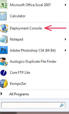 Open the Deployment console