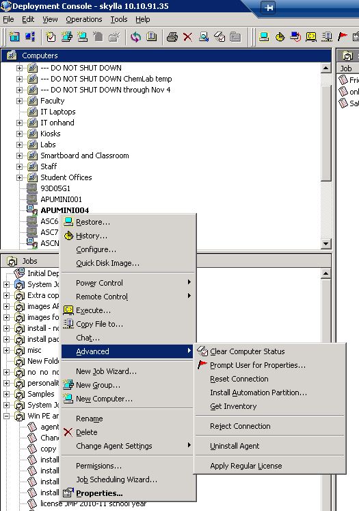 Open the Deployment console